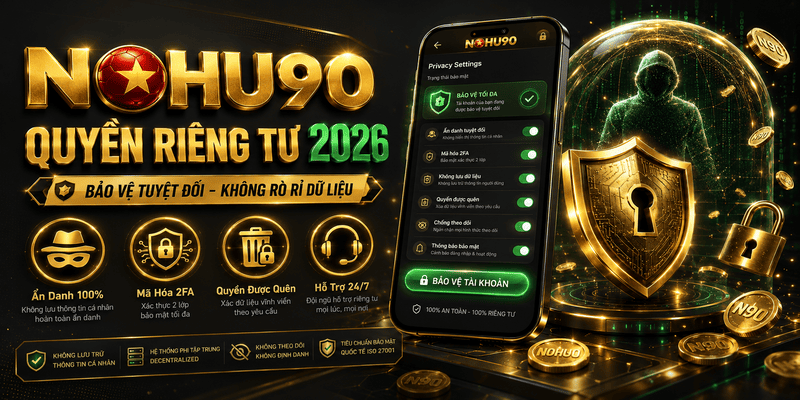Cam kết bảo vệ quyền riêng tư cá nhân tuyệt đối cho cược thủ tại NOHU90 năm 2026